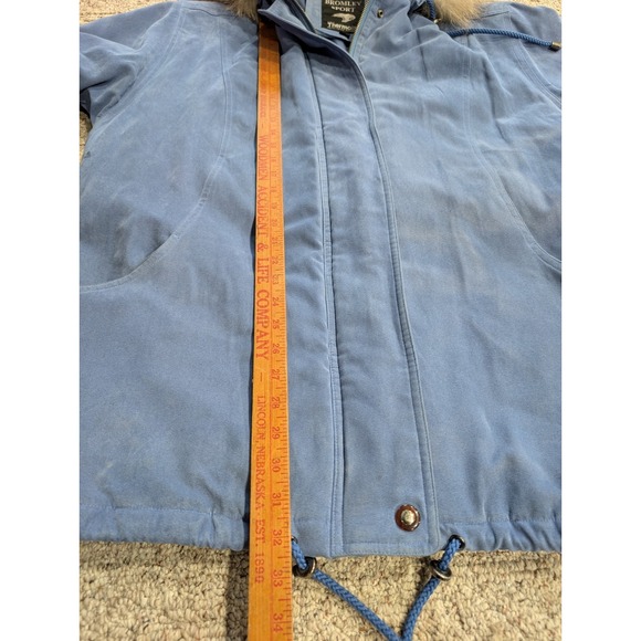 Bromley Sport women's blue insulated parka jacket with a faux fur snap-on hood L - Picture 5 of 10